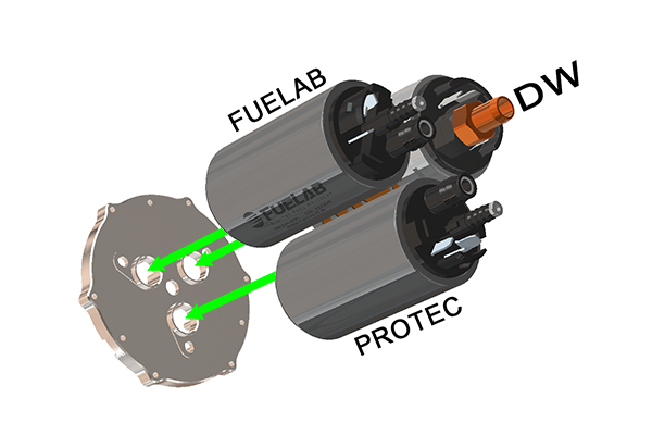 Triple Pump Base, 12mm Inlet Brushless Pumps