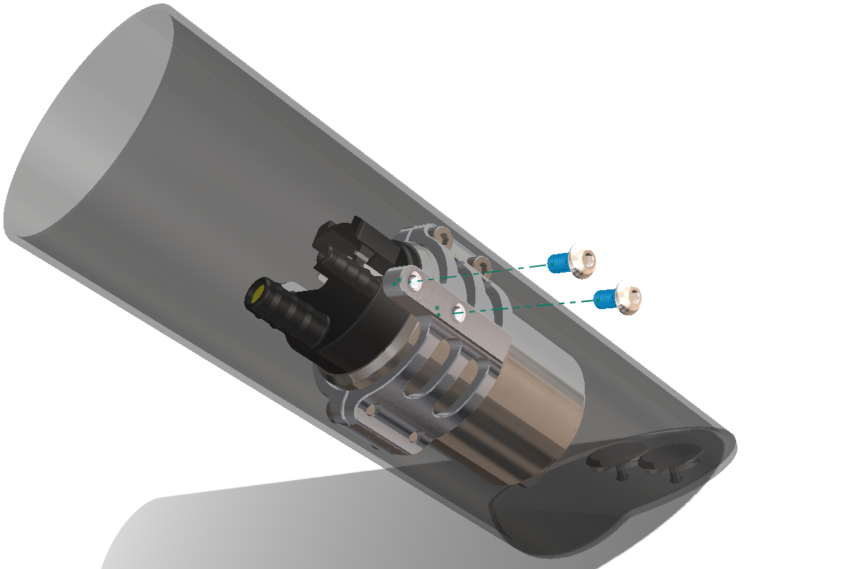 Pump & clamp inside collector
