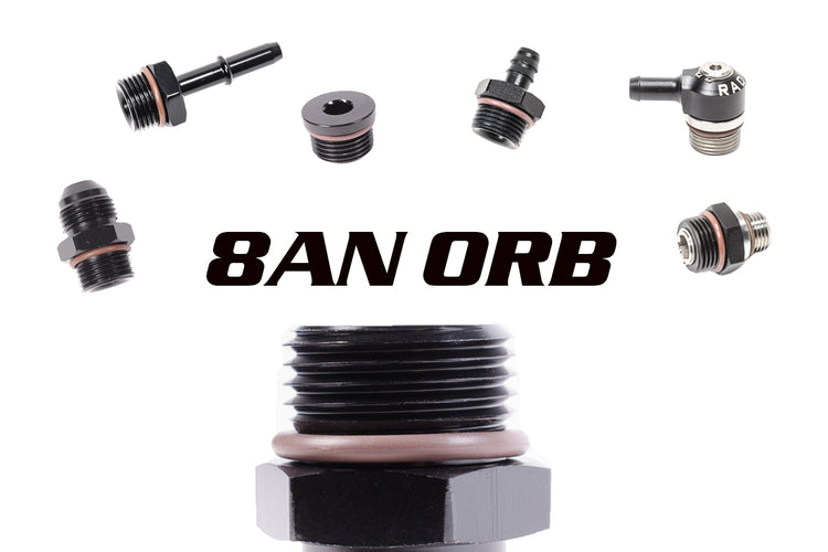ORB-8 O-ring Boss AN8 To AN6 Male Adapter Fitting - Black Anodized Aluminum For Fuel Lines