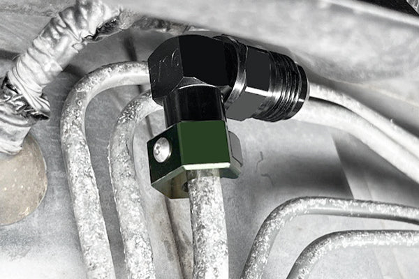 Stock hardlines are adaptd to 6AN using an SAE adapter